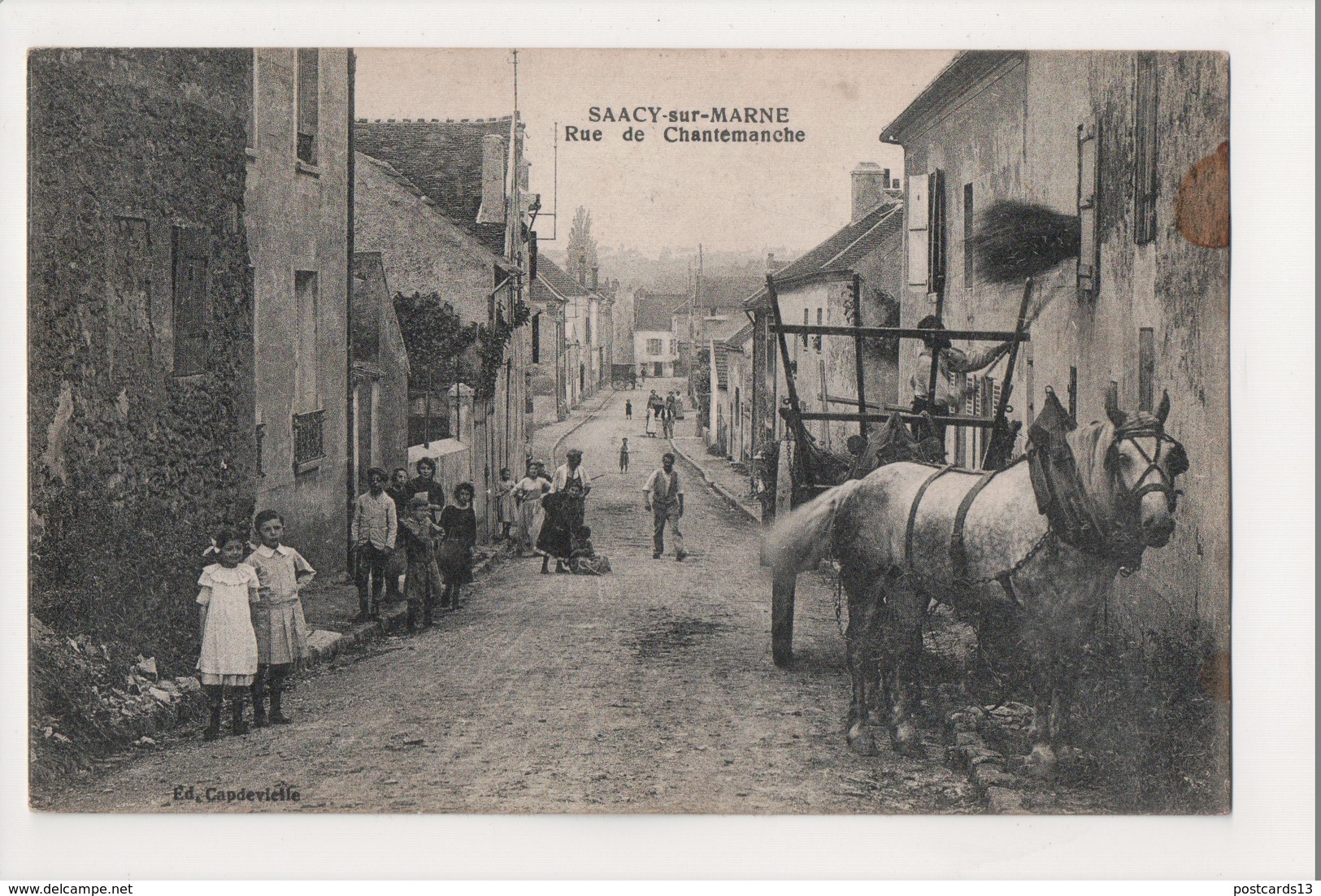 J-309 Saacy-sur-Marne France Rue De Chantemanche Early Postcard - Other