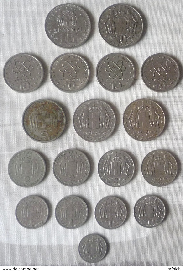 LOTE DE 18 MONEDAS DE GRECIA - Grecia