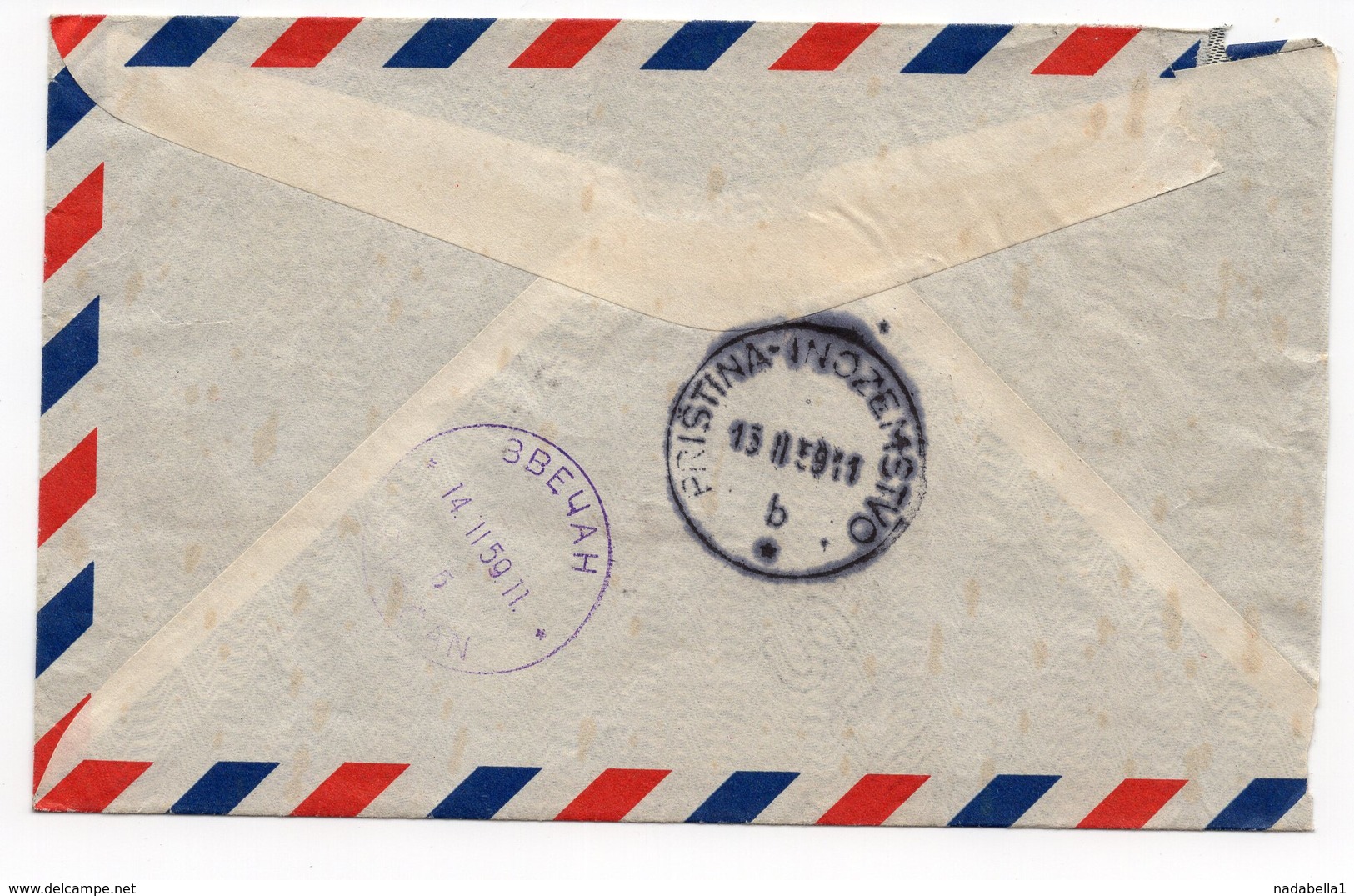 1959 JAPAN, SHIBA, ZVECAN, KOSOVO, SERBIA,YUGOSLAVIA, HOTEL, AIR MAIL - Covers & Documents