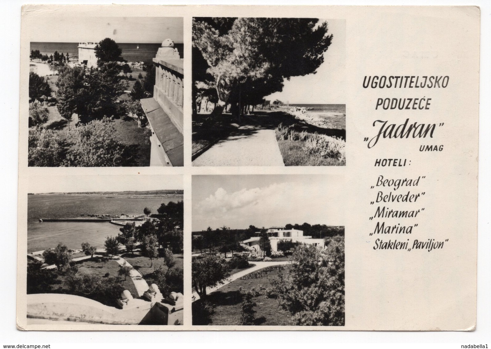 1957 YUGOSLAVIA, SLOVENIA,UMAG, HOTELS, ILLUSTRATED POSTCARD, USED - Slovenia