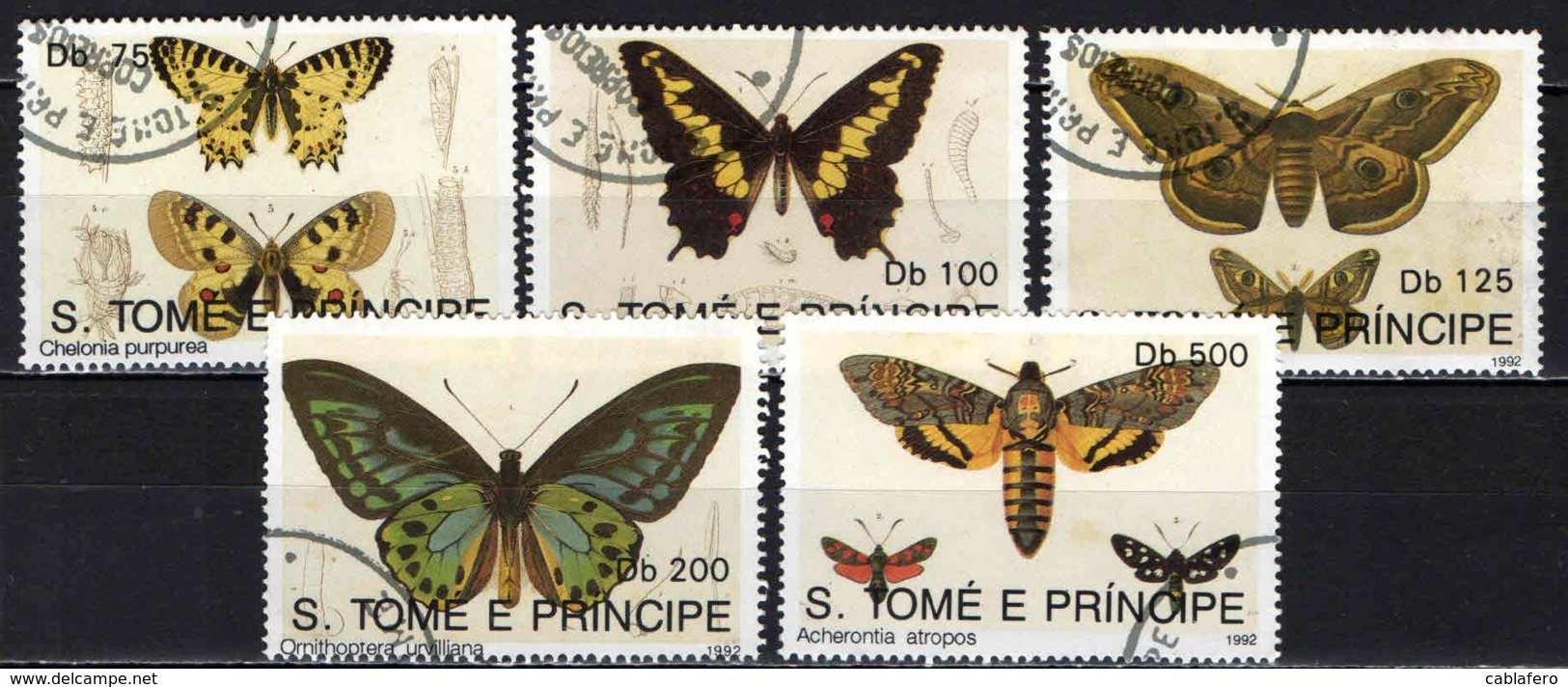 S. TOME' E PRINCIPE - 1992 - FARFALLE - BUTTERFLIES - USATO - St. Thomas & Prince