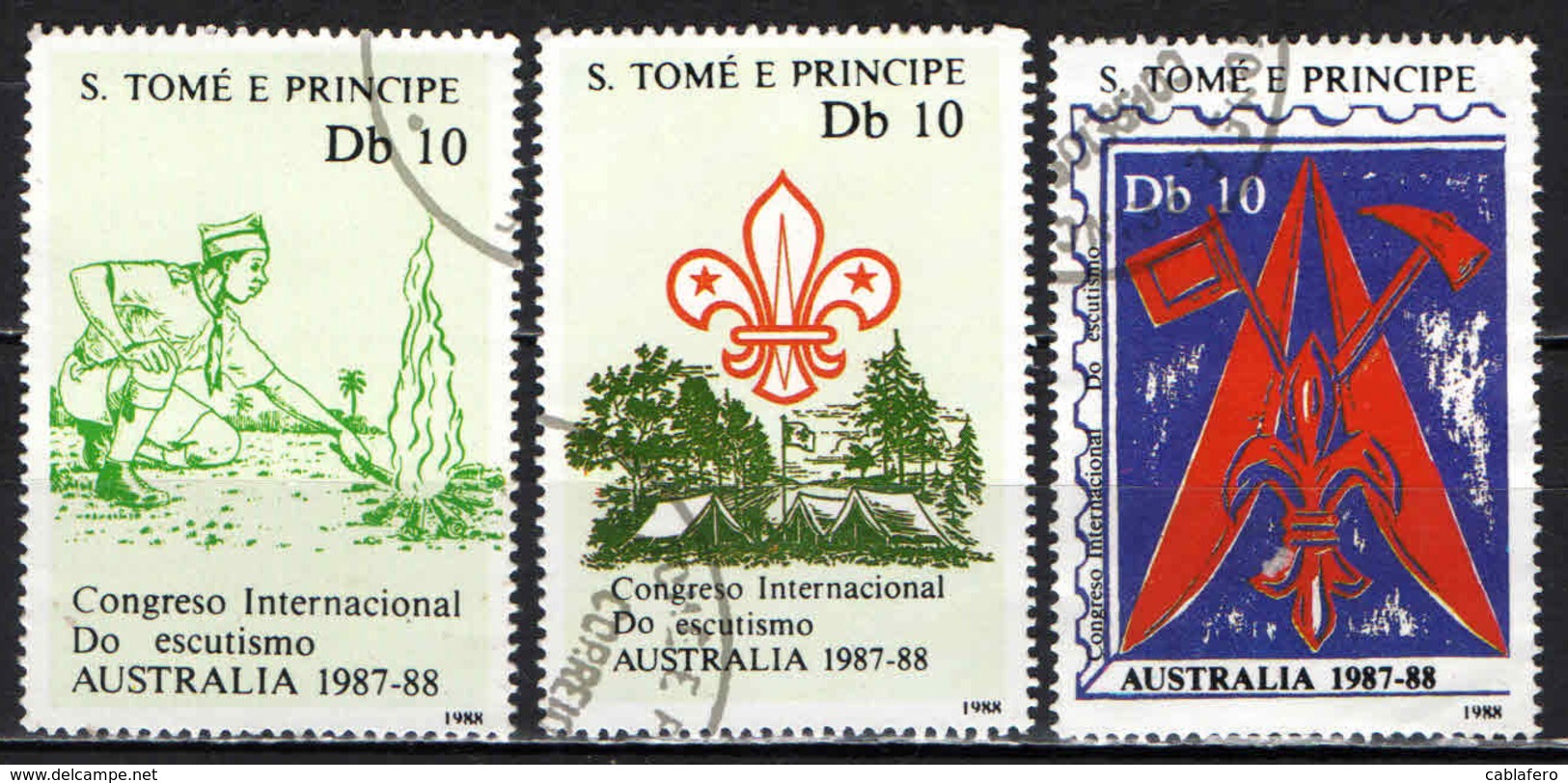 S. TOME' E PRINCIPE - 1988 - Intl. Boy Scout Jamboree, Australia - USATI - St. Thomas & Prince