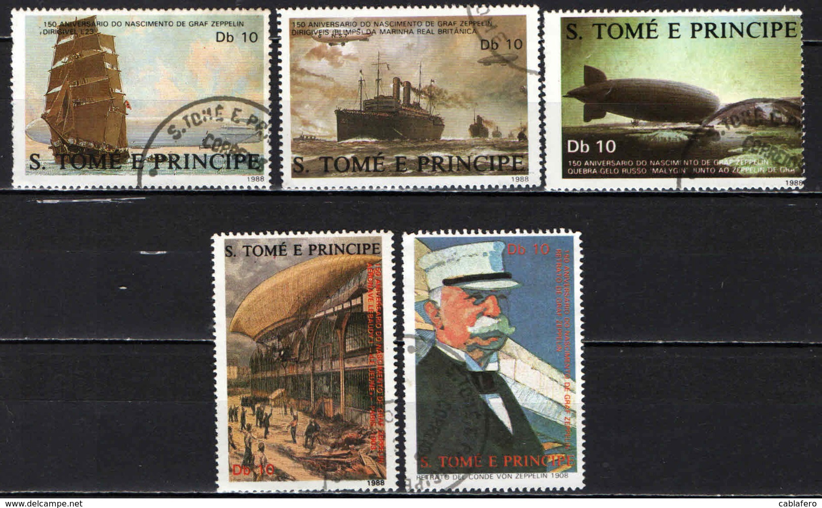 S. TOME' E PRINCIPE - 1988 - Ferdinand Von Zeppelin (1838-1917) - USATI - St. Thomas & Prince