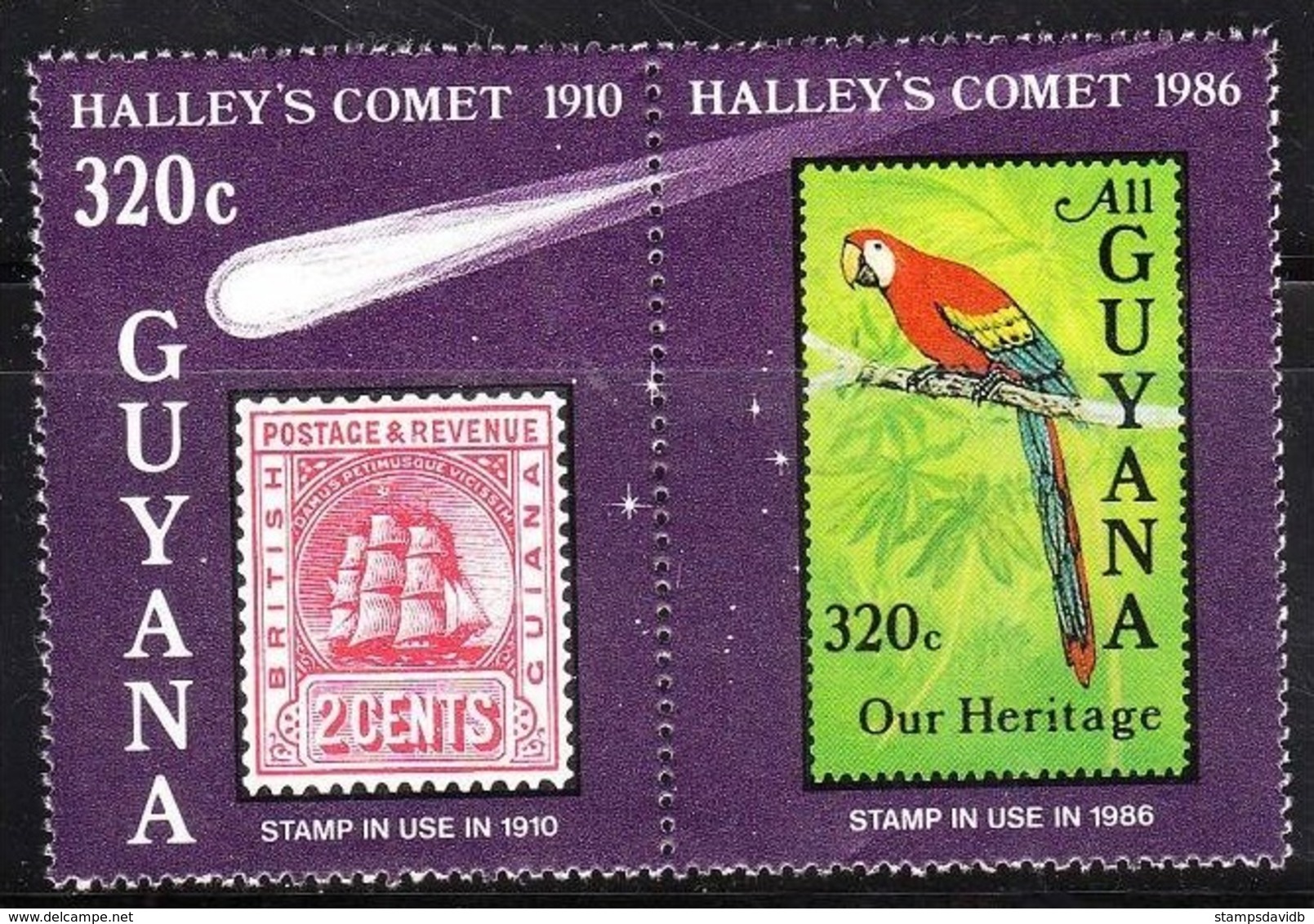 1986	Guyana	1616Tab	Halley's Comet	5,00 € - América Del Norte