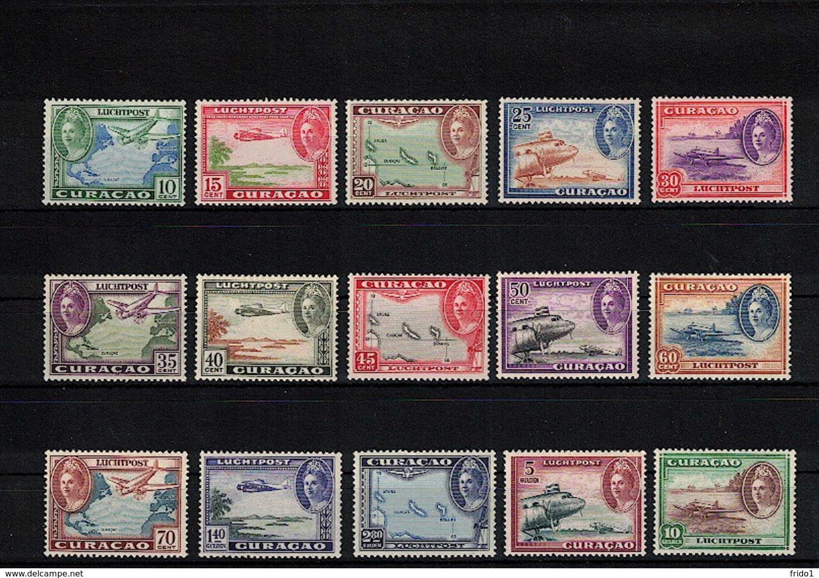 Curacao 1942 Airmail Set MNH / Postfrisch Scarce / Selten - Curaçao, Antille Olandesi, Aruba