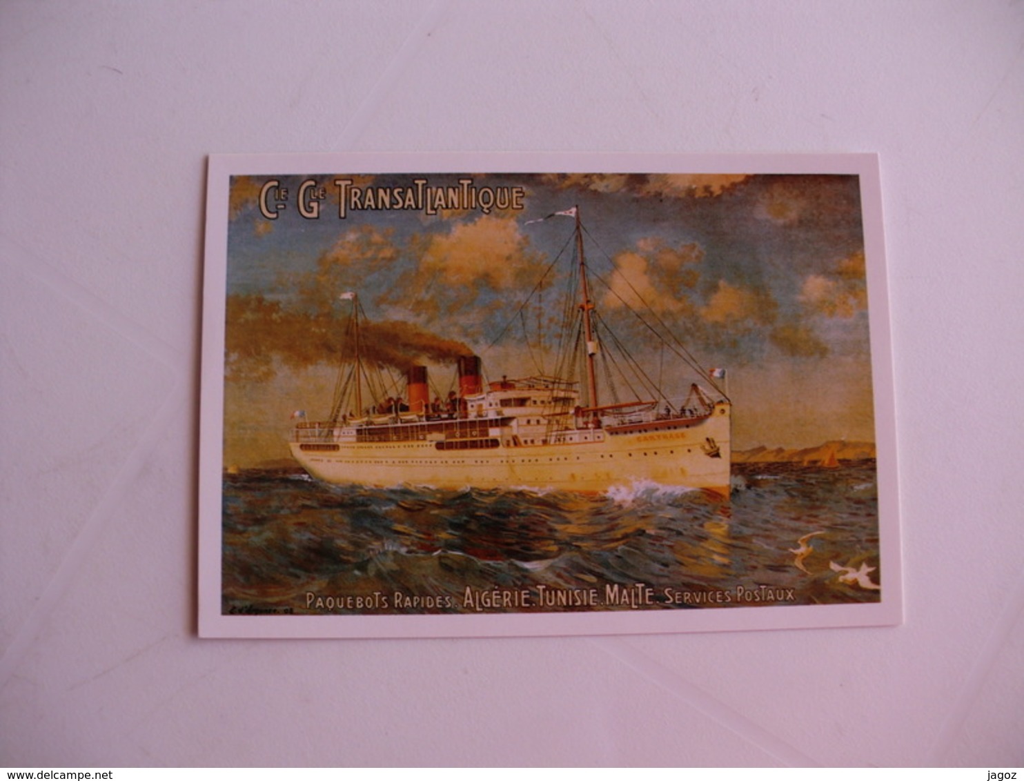 Postcard Postal Algeria Compagnie Générale Transatlantique Paquebot Le Cartage - Autres & Non Classés
