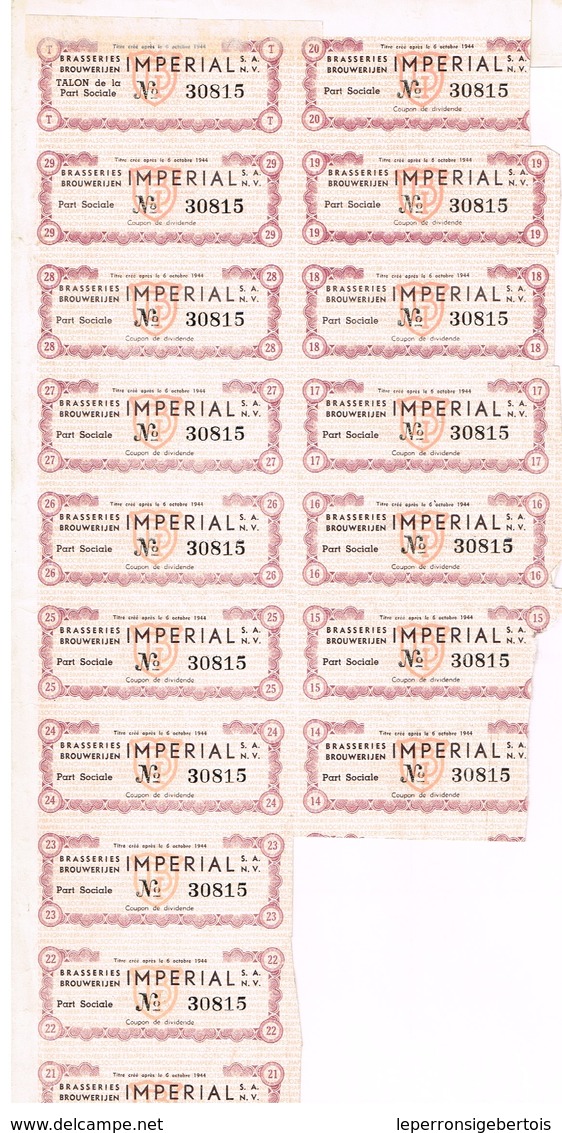 Ancien Titre - Brasseries Imperial - Société Anonyme - Titre De1950 - Industrie