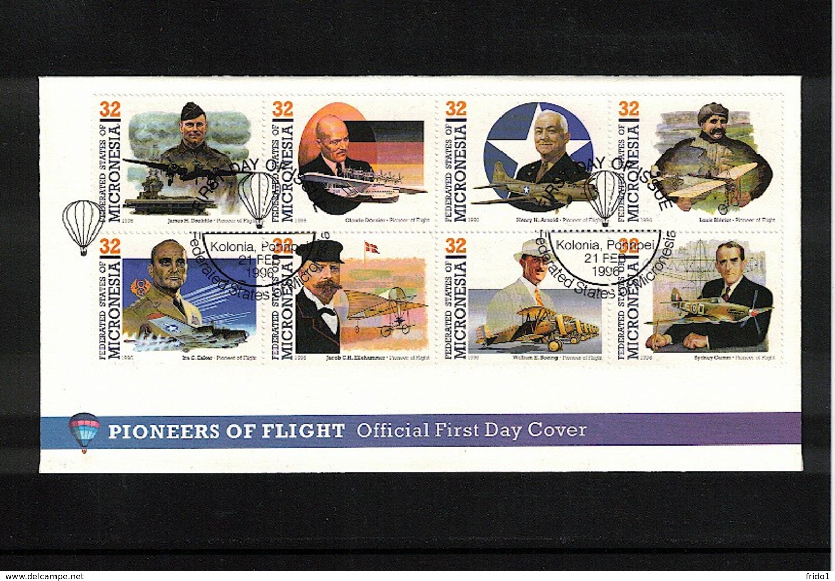 Micronesia 1996 Pioneers Of Flight FDC - Mikronesien