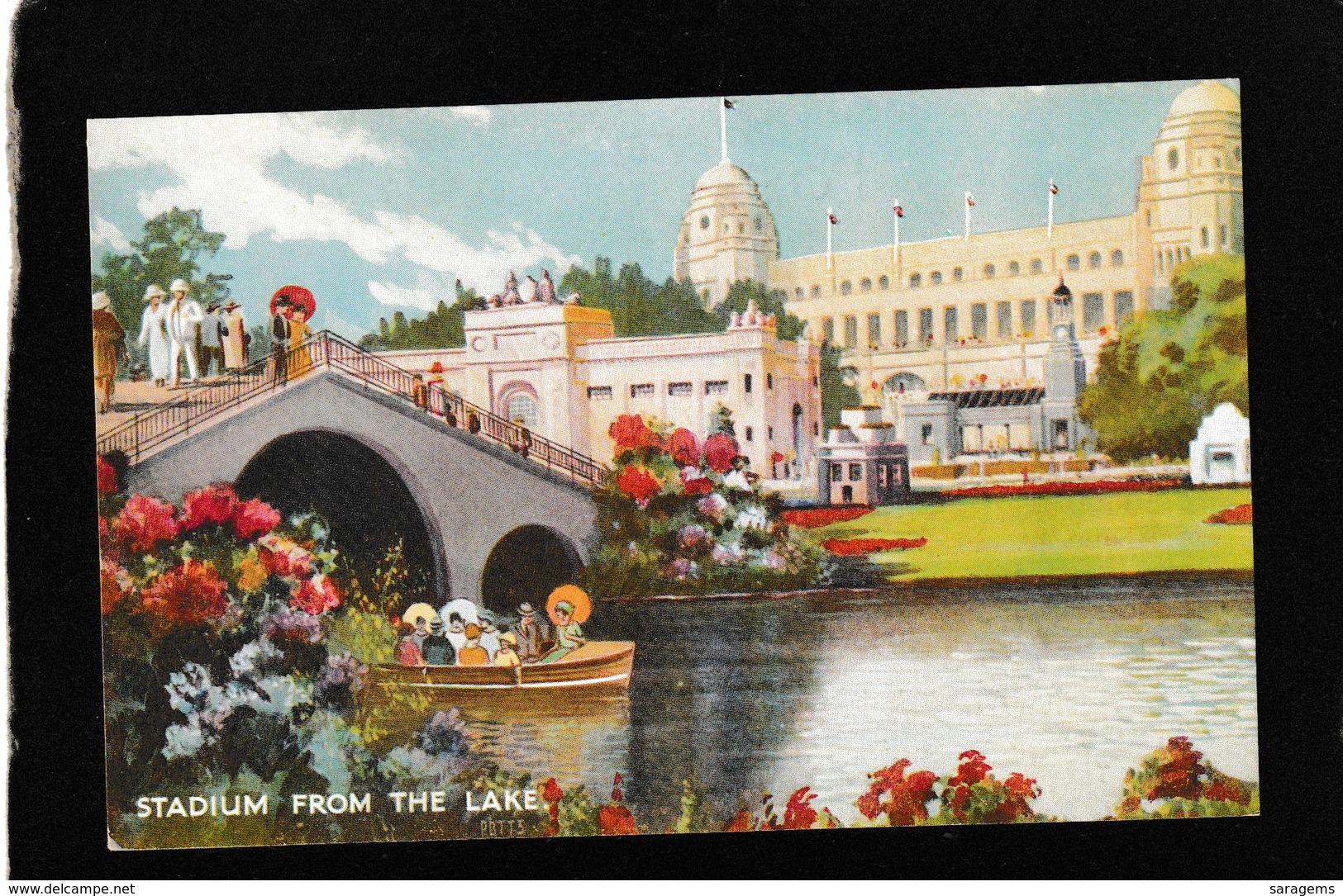 London,UK-"Stadium From The Lake" British Empire Exhibition 1924 - Antique Postcard - Autres & Non Classés