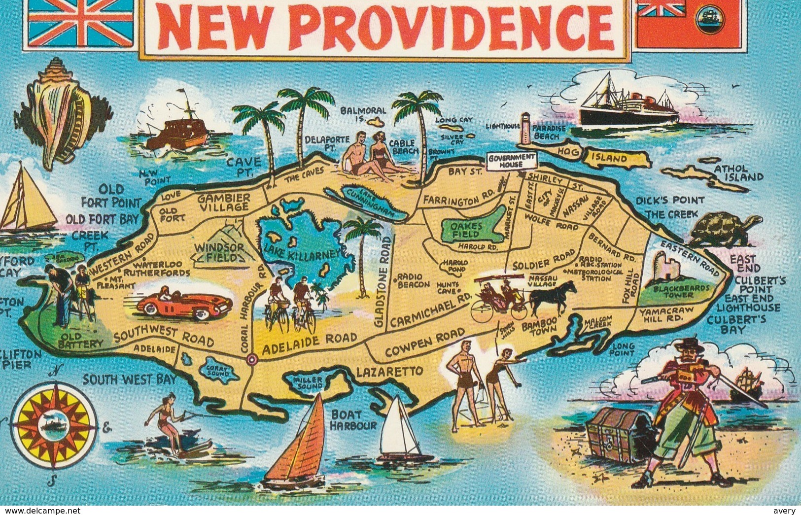 The Island Of New Providence  Map  Bahamas - Bahamas