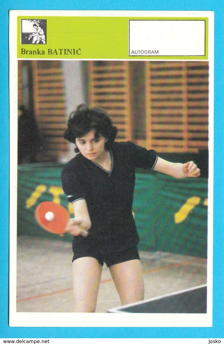 BRANKA BATINIC Table Tennis - Yugoslavia Svijet Sporta - Autograph Card Tennis De Table Tischtennis Tenis De Mesa - Tischtennis