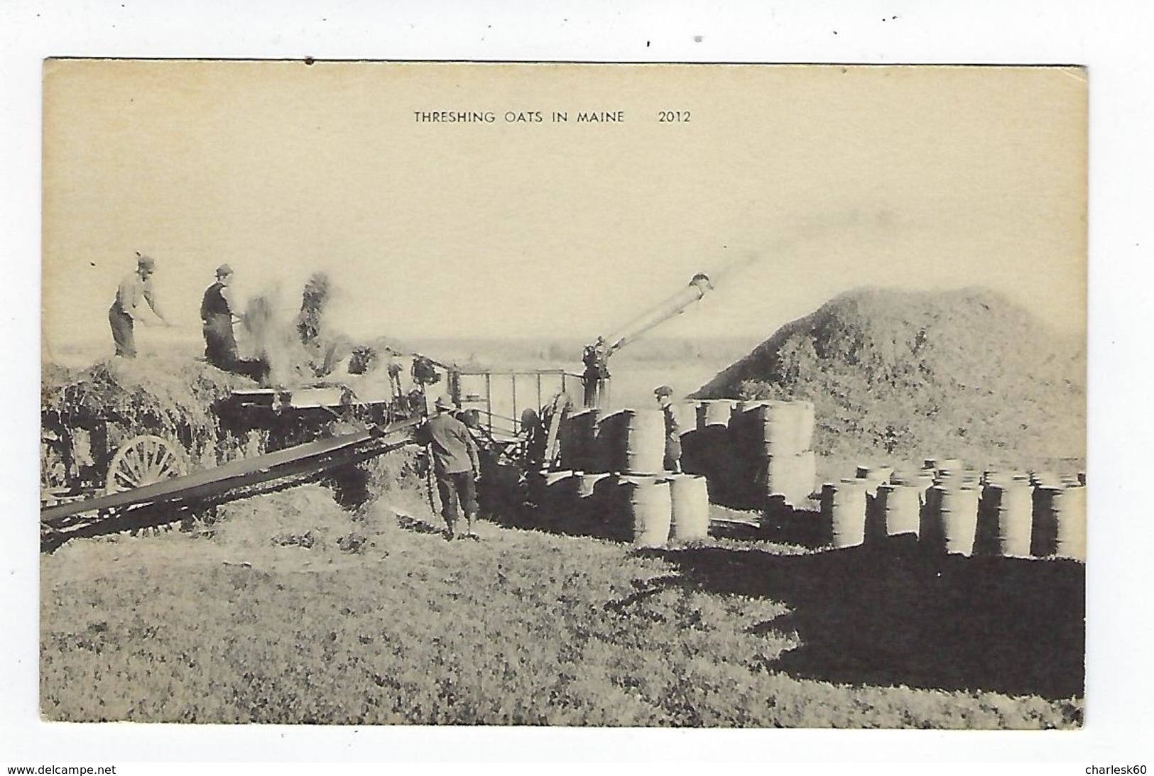 CPA Threshing Oats In Maine - Autres & Non Classés