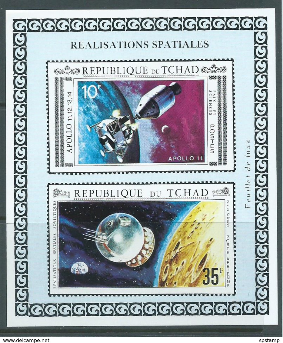 Chad 1971 Apollo 11 Space Mission Deluxe Sheet Imperforate MNH - Chad (1960-...)