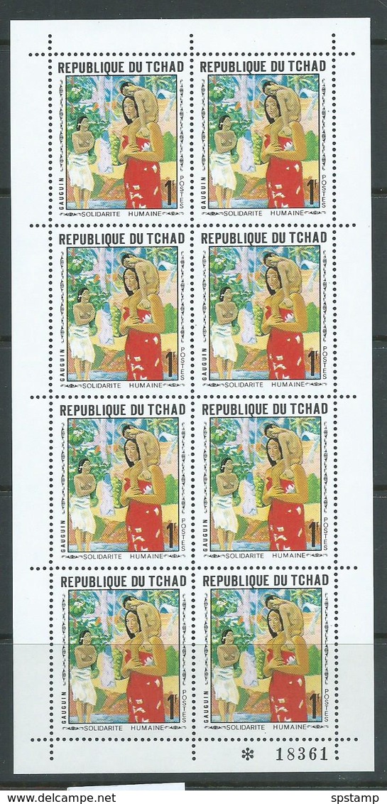 Chad 1969 Paintings 1 Fr Gaugin Mother & Child Sheet Of 8 MNH - Chad (1960-...)