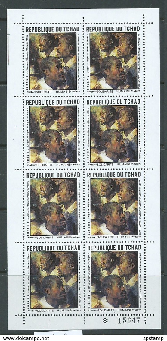 Chad 1969 Paintings 1 Fr Rubens Three Black Men Sheet Of 8 MNH - Ciad (1960-...)