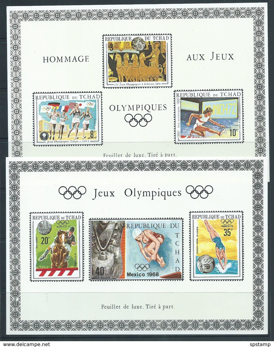 Chad 1971 - 1972 Summer Olympic Games Deluxe Sheets X 2 Imperforate MNH - Chad (1960-...)