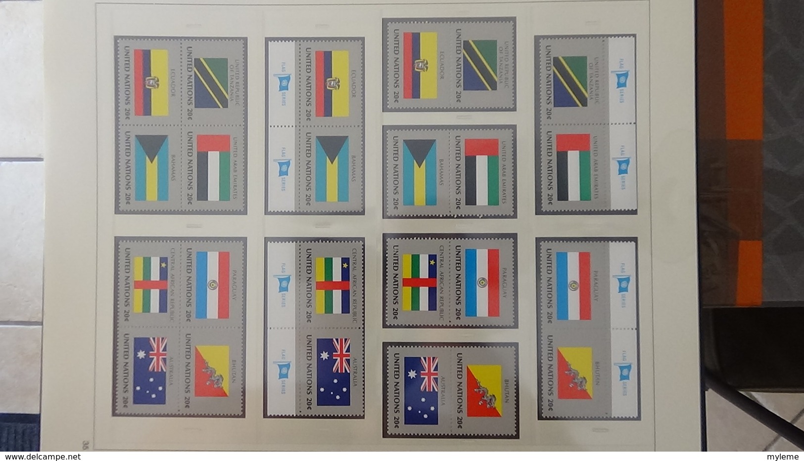 Grosse collection Nations Unies en SAFE avec étui série drapeaux en blocs et timbres ** complet.. A saisir !!!