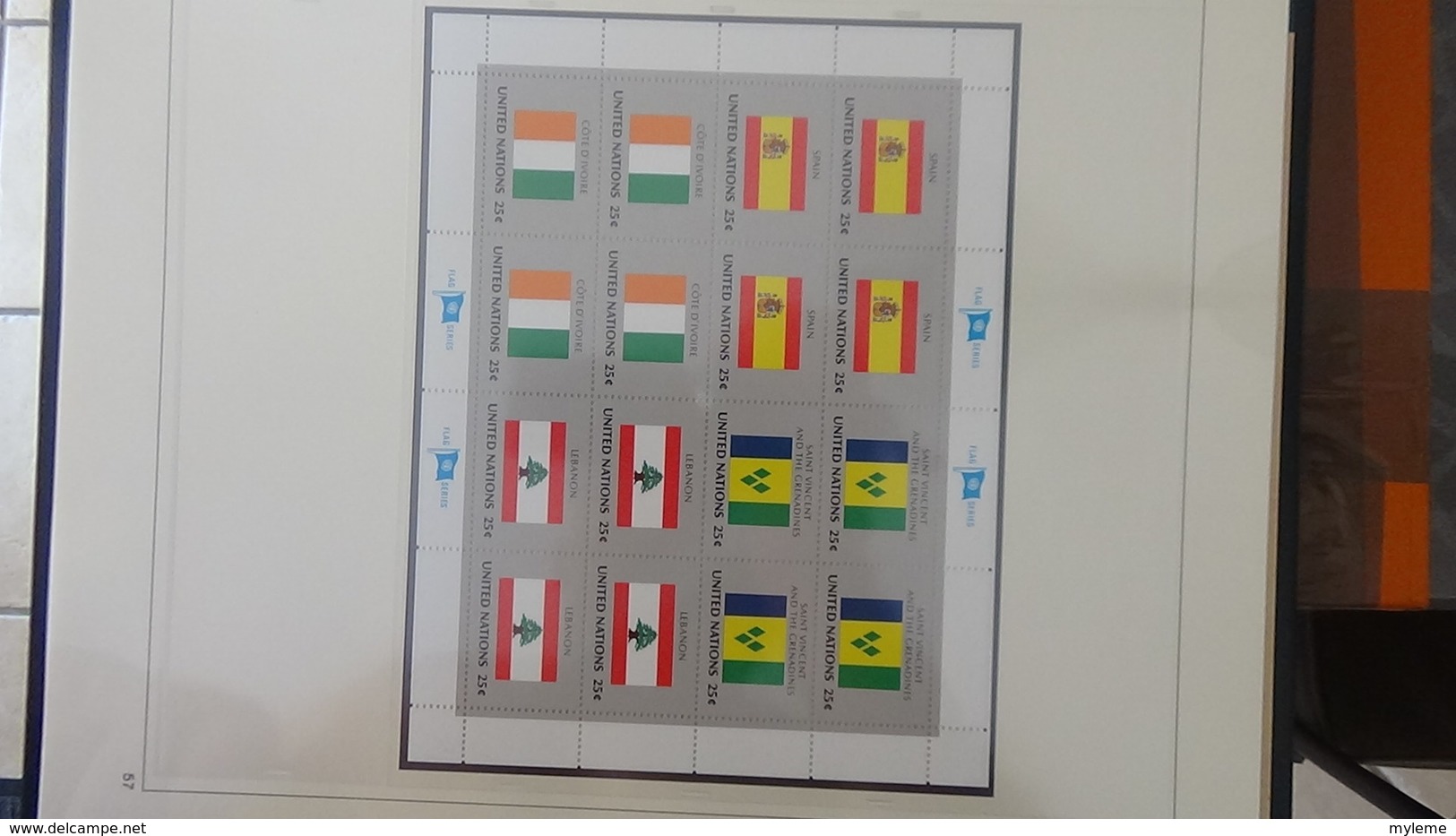 Grosse collection Nations Unies en SAFE avec étui série drapeaux en blocs et timbres ** complet.. A saisir !!!