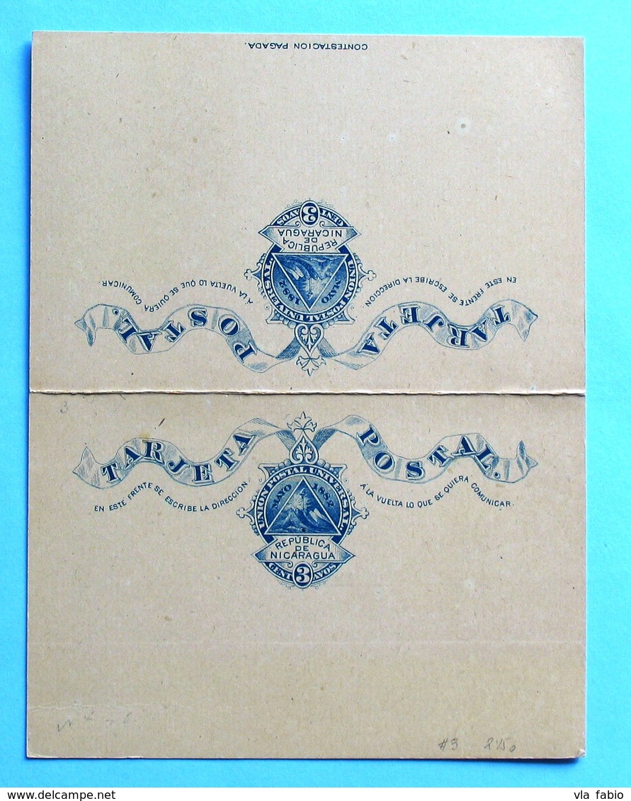 Nicaragua STATIONERY Post Card 3+3 CENTAVOS Mint - Nicaragua