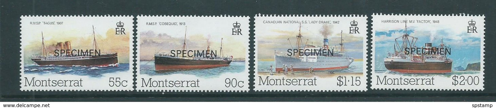 Montserrat 1984 Mail Packet Boat Set 4 Specimen Overprint MNH - Montserrat