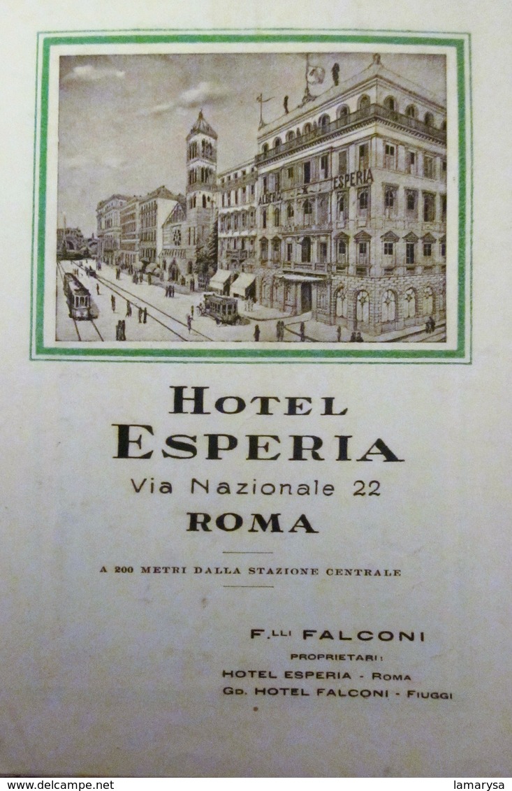 Vecchi Opuscoli Turistici Rome ROMA  HOTEL ESPERIA Ancien Dépliant Touristique-OLD Tourist Brochures - Dépliants Turistici