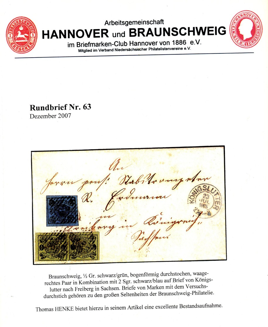 ArGe Hannover Rundbrief 63 - März 2007 U. A. Die Versuchsdurchstiche Von Braunschweig - Brunswick