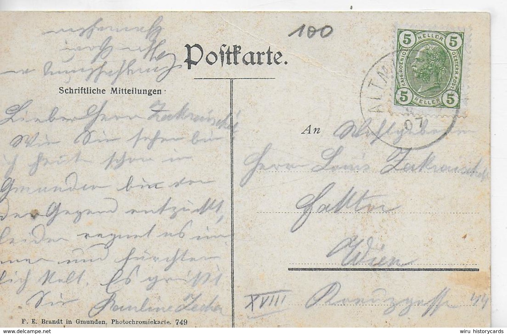 AK 0249  Gmunden - Verlag Brandt Um 1907 - Gmunden