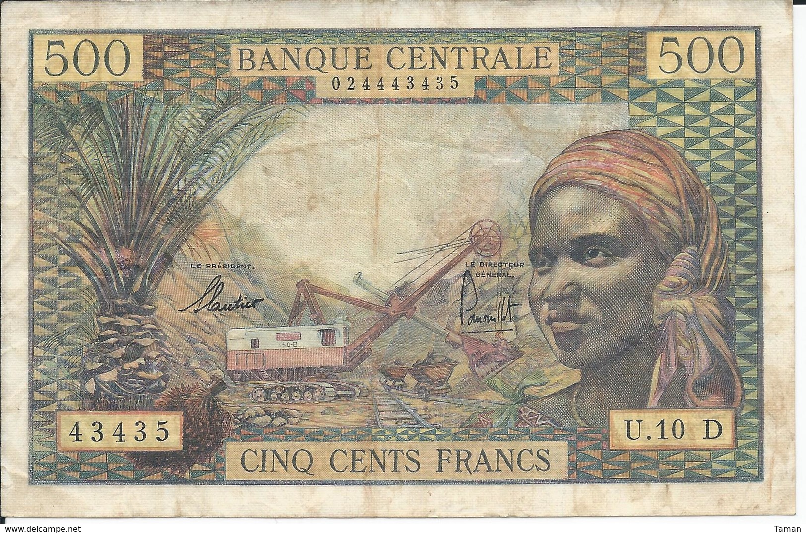 ETATS DE L'AFRIQUE EQUATORIALE  -  GABON    500 F  Nd(1963)   -- TTB -- - Gabon