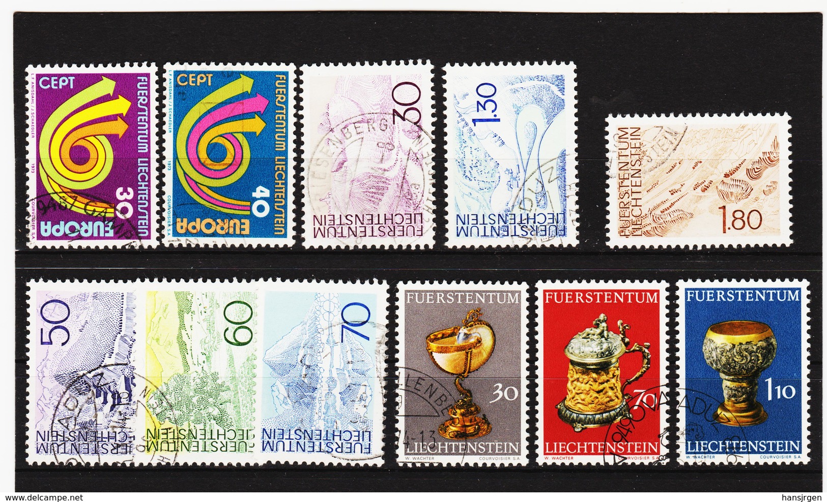 TNT295 LIECHTENSTEIN 1973 Michl 579/89 Used / Gestempelt SIEHE ABBILDUNG - Gebraucht