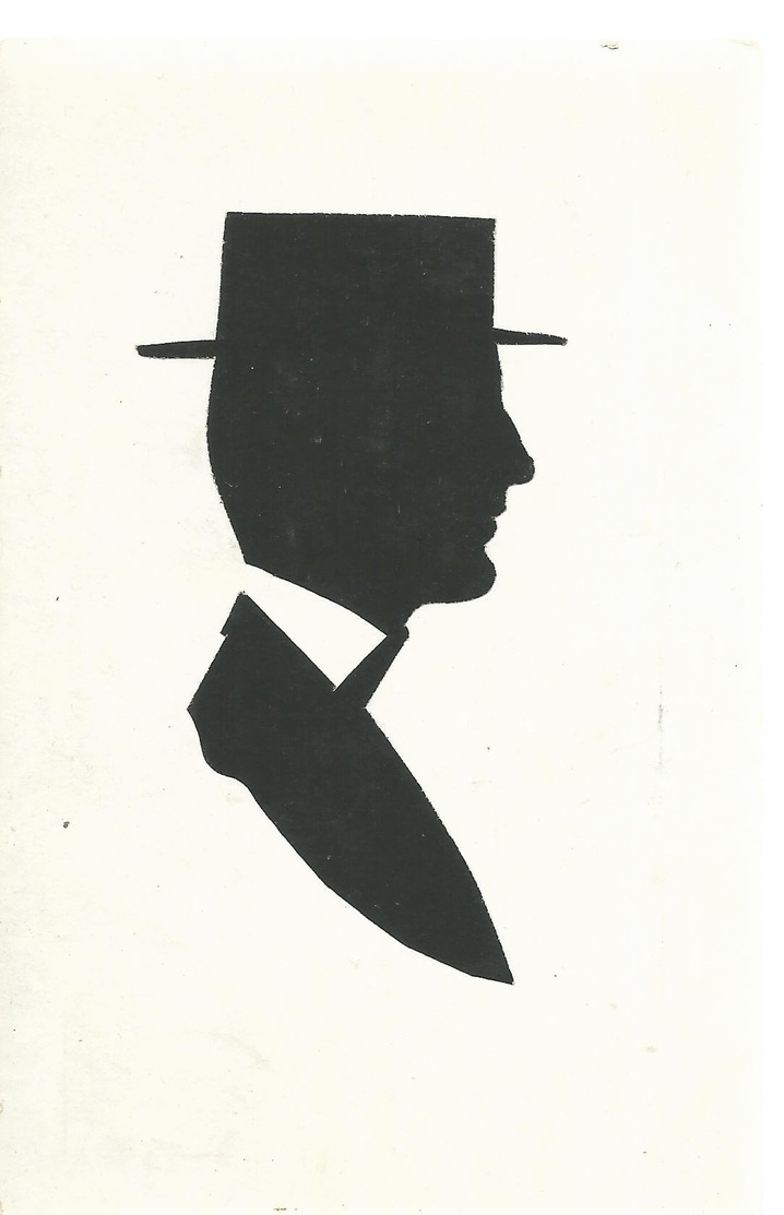 CPA - ILL. - SILHOUETTE - COLLAGE - PROFIL D'HOMME - ECRITE 1905- TBE - Otros & Sin Clasificación