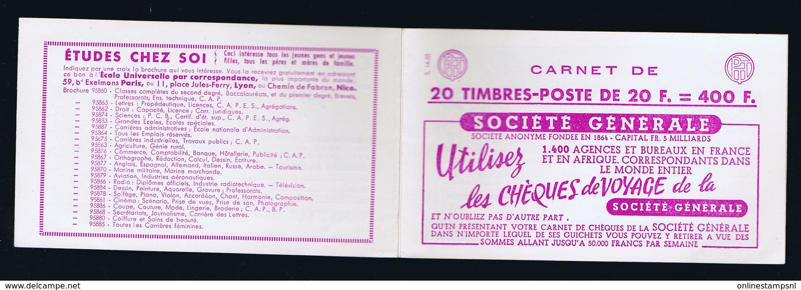 France Carnet Yv 1011B-C9 Postfrisch/neuf Sans Charniere /MNH/** Margarine Excel   AG Vie - Andere & Zonder Classificatie