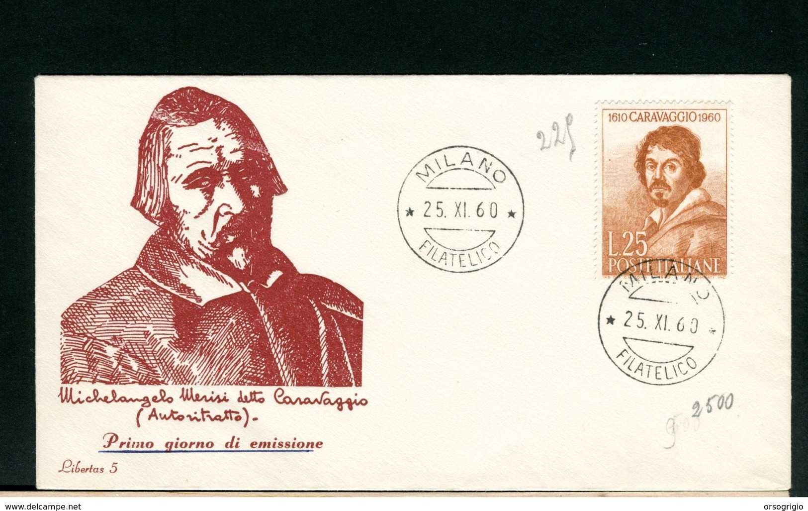 ITALIA - FDC - 1960 -  CARAVAGGIO - FDC