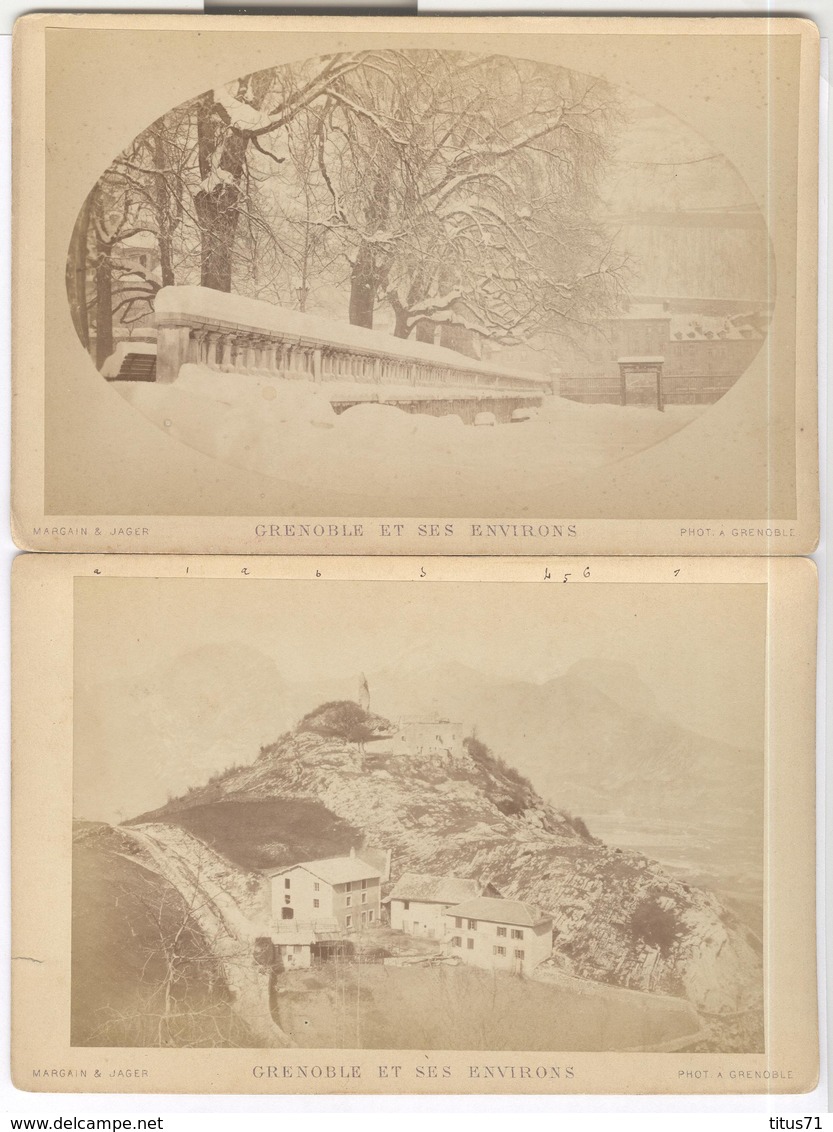 Lot De 6 Photos Originales Sur Albuminé - Grenoble Et Ses Environs  11 X 16,5 Cm - - Old (before 1900)