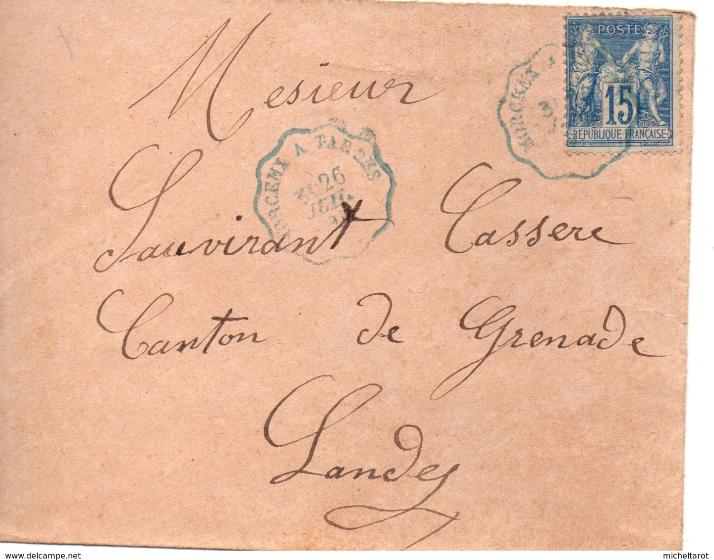 France : Landes ,  Cachet Convoyeur De Morcenx à Tarbes - 1849-1876: Période Classique