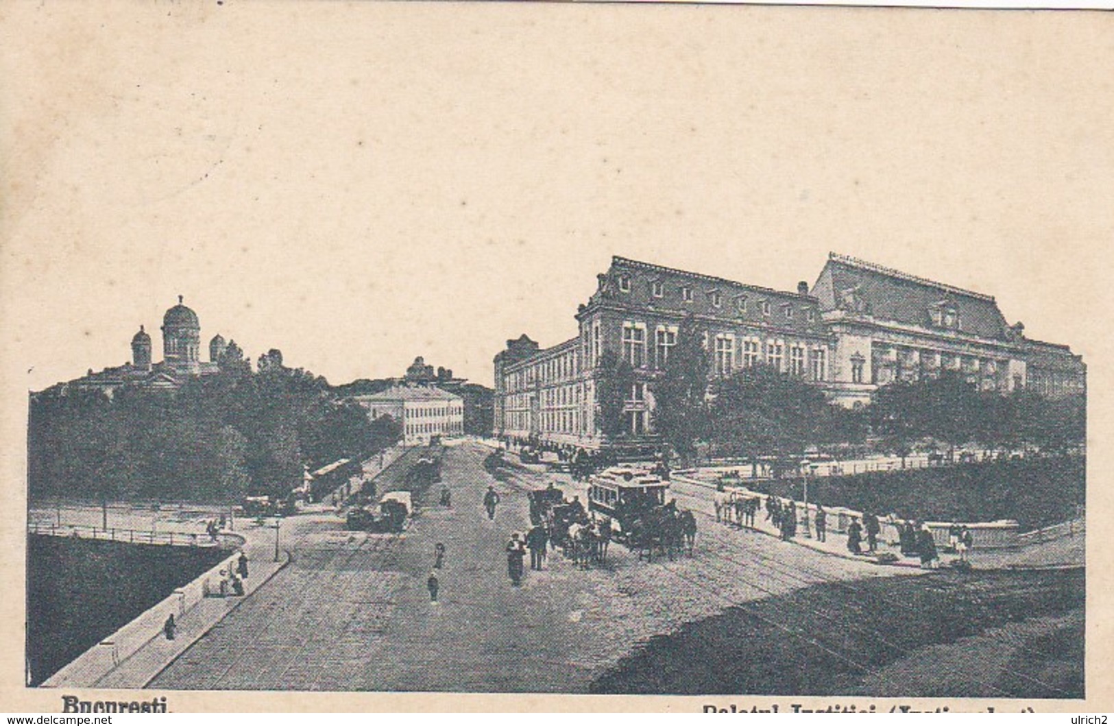 AK Bucuresti - Palatui Justitiei - Justizpalast - Feldpost - Res. Jäger Batl. 7 - 1917 (41591) - Rumänien