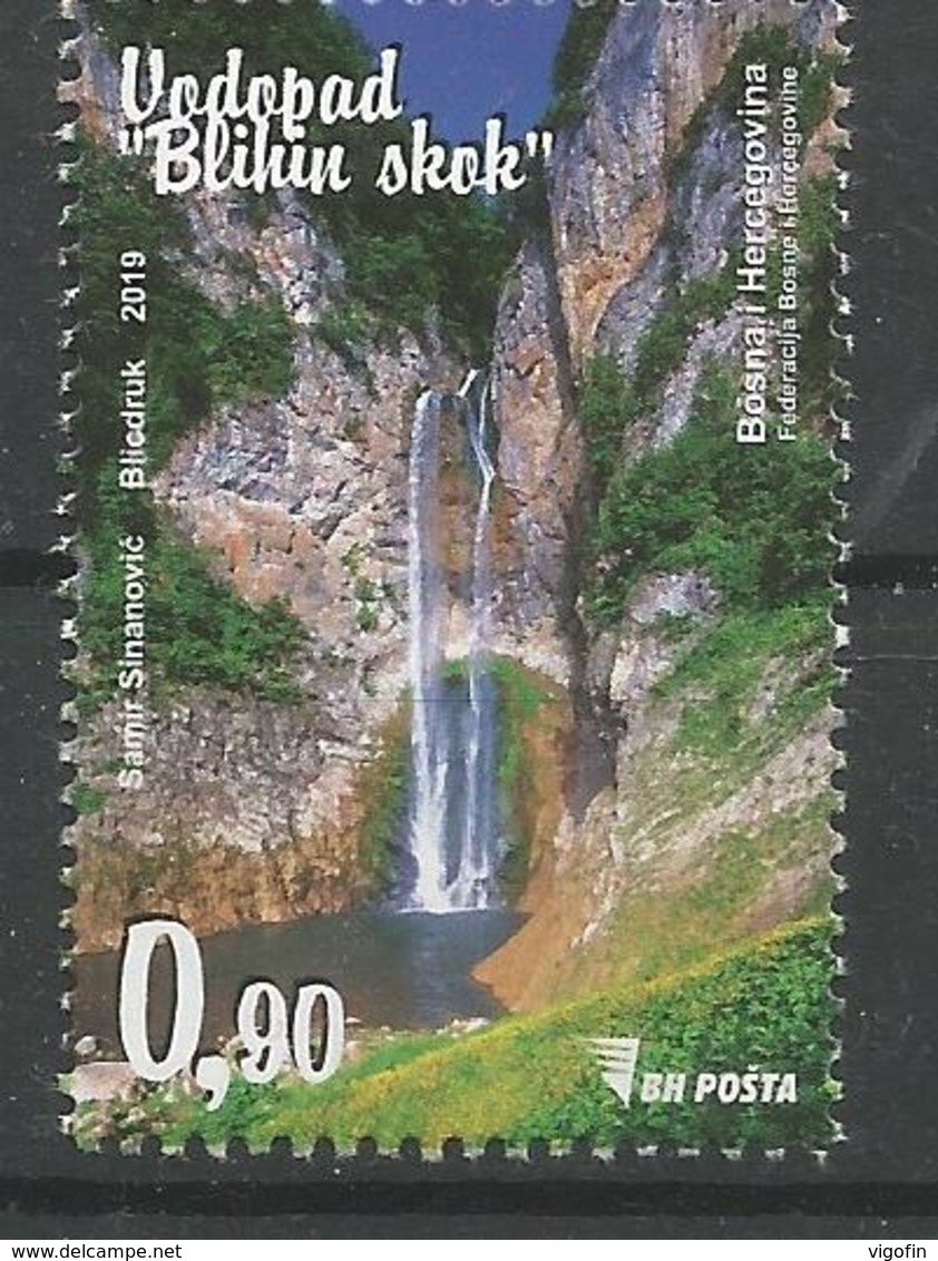 BH 2019-765 WATERFALL, BOSNA AND HERZEGOVINA, 1 X 1v, MNH - Bosnien-Herzegowina