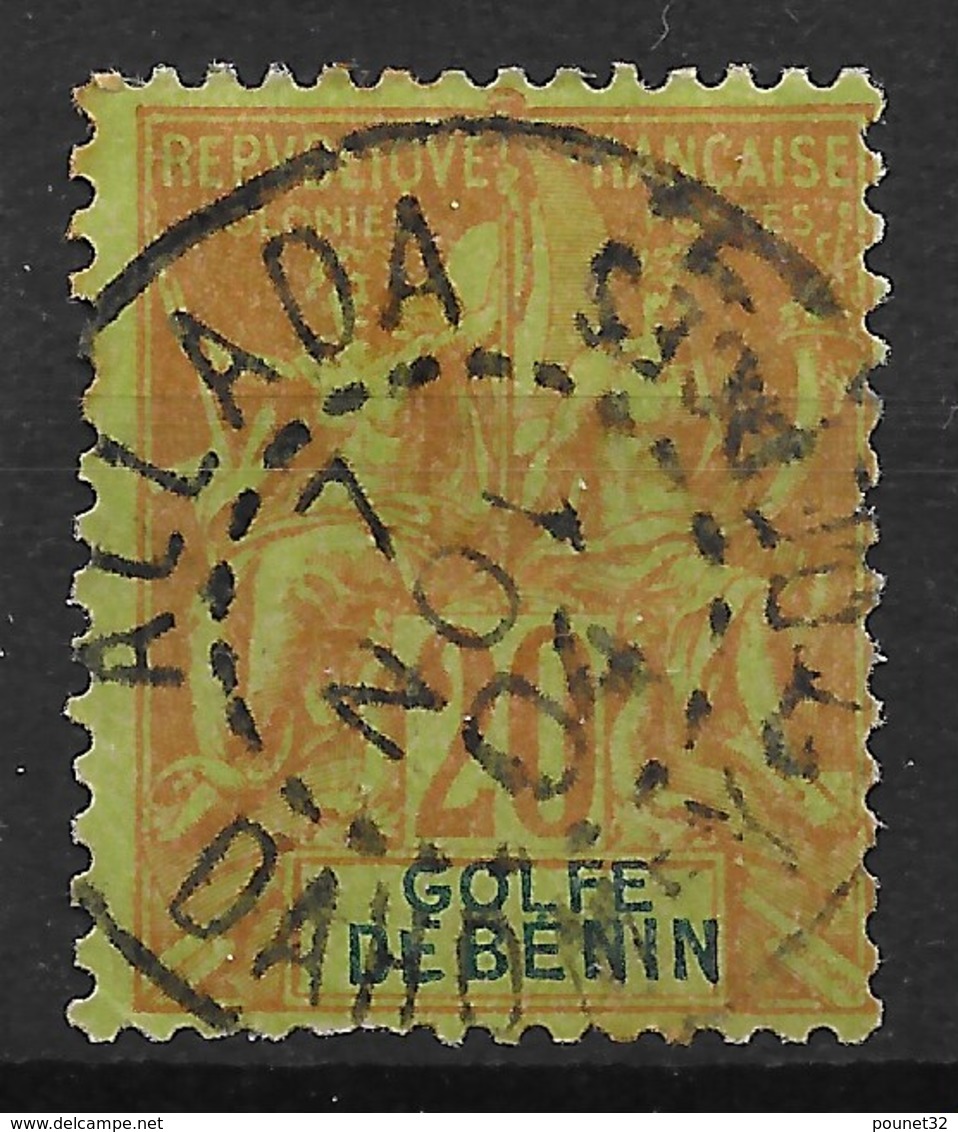 GOLFE DU BENIN TYPE GROUPE N° 26 RARE OBLITERATION ALLADA DAHOMEY DU 7 NOV 04 - Gebraucht