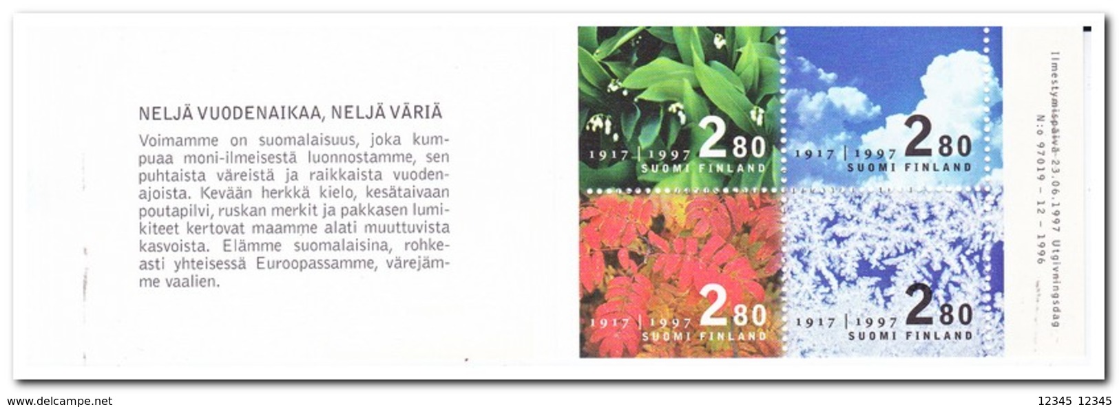 Finland 1997, Postfris MNH, Plants, Trees, Seasons - Postzegelboekjes