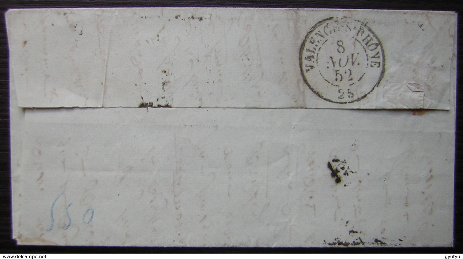 Cursive Saint-Nazaire-en-Royans Cachet Bourg Du Péage (Drôme) 1852 Lettre Taxée Boîte Rurale B - 1849-1876: Période Classique