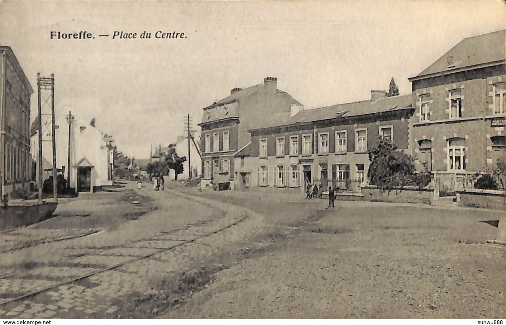 Floreffe - Place Du Centre (animée 1925, Machine Agricole à Vapeur ?) - Floreffe