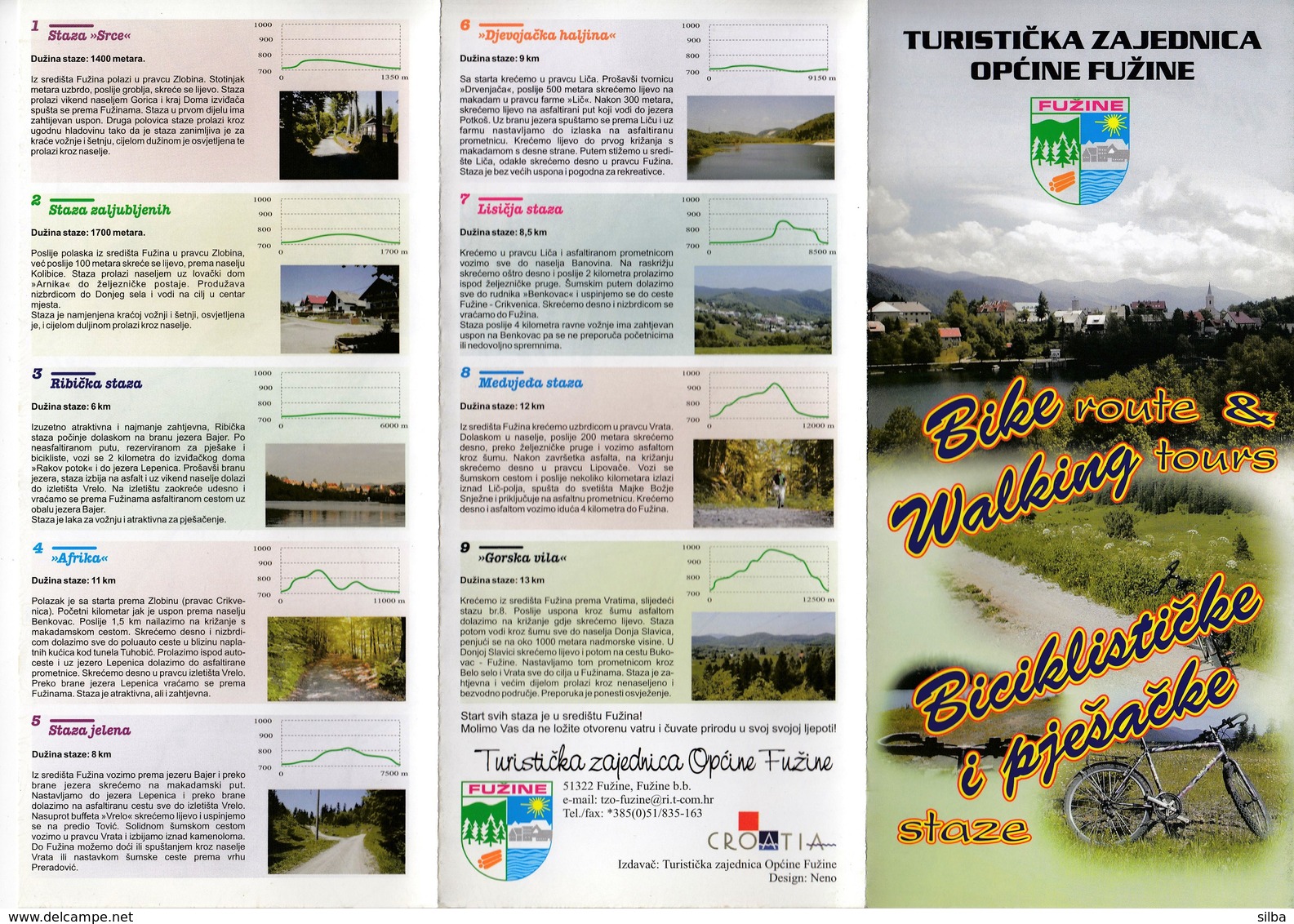 Croatia Fuzine / Bike Route & Walking Tours, Biciklisticke I Pjesacke Staze / Brochure - Cuadernillos Turísticos