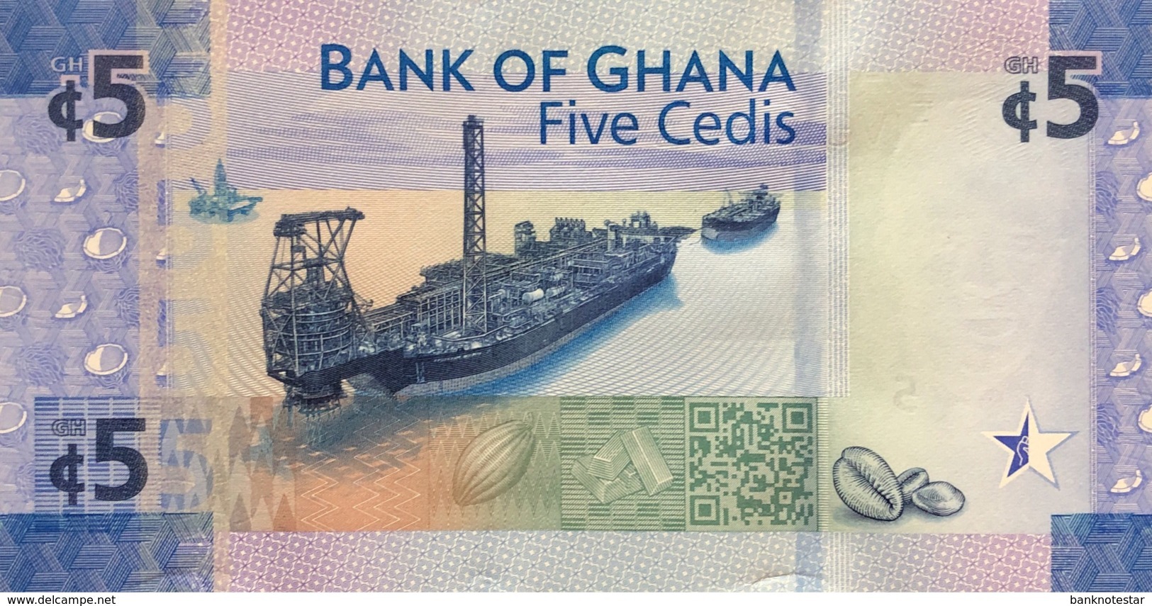 Ghana 5 Cedis, P-43 (4.3.2017) - UNC - 60 Years Bank Of Ghana - Ghana