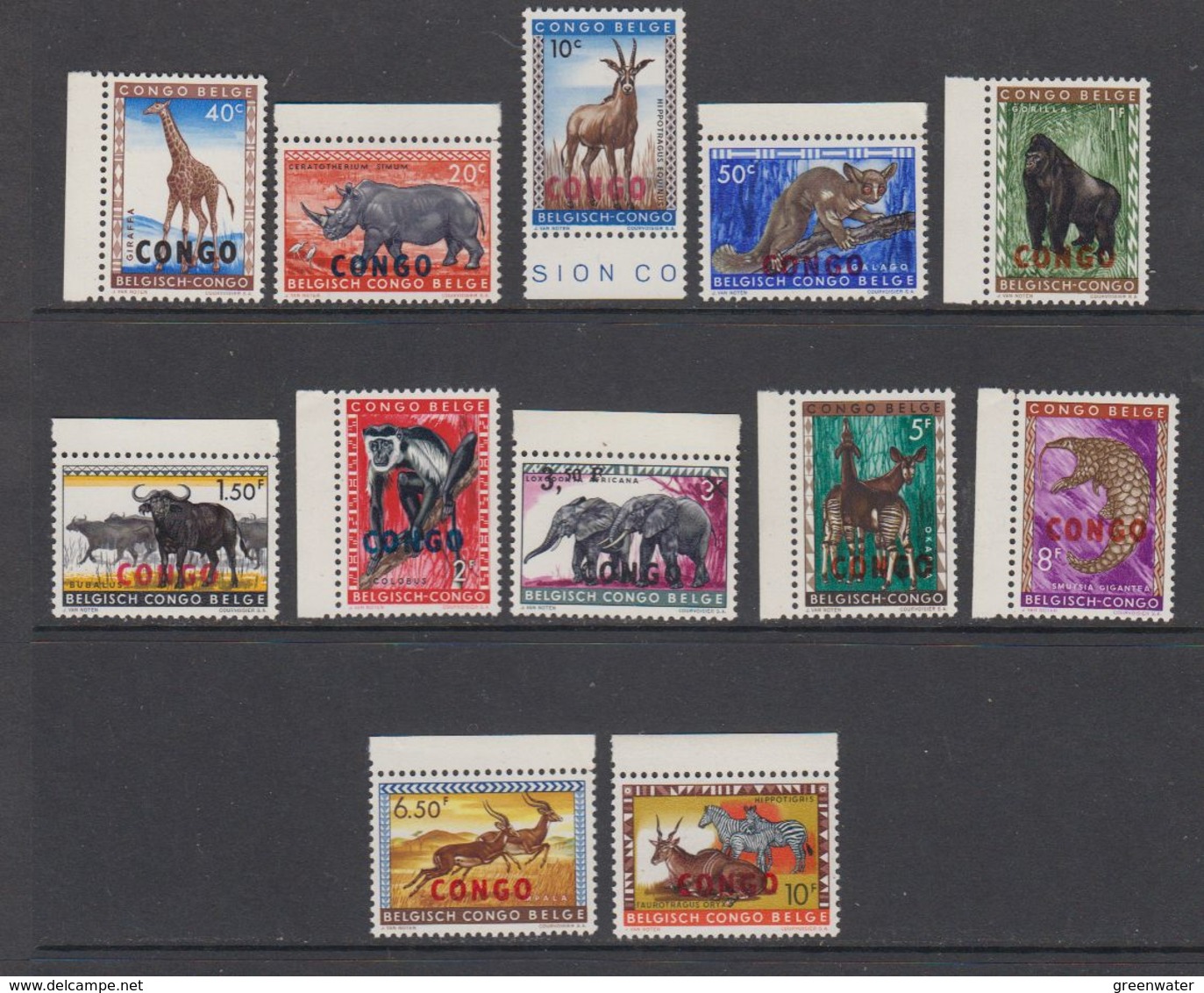 Congo 1960 Animals Ovptd 12v (+margin) ** Mnh (42938) - Andere & Zonder Classificatie