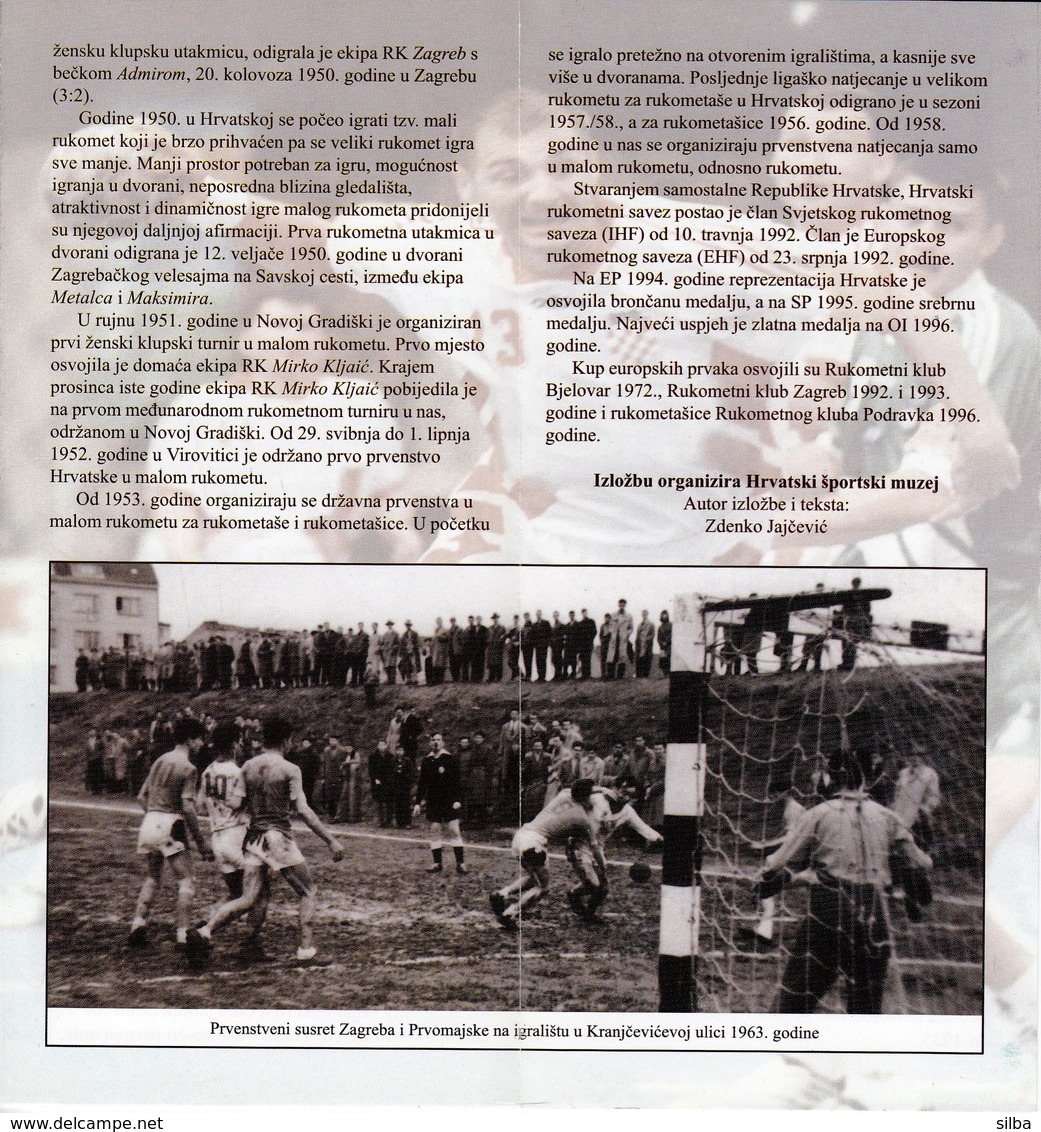 Croatia Zagreb 2000 / Handball In Croatia / Exhibition Invitation Card + Brochure - Handball