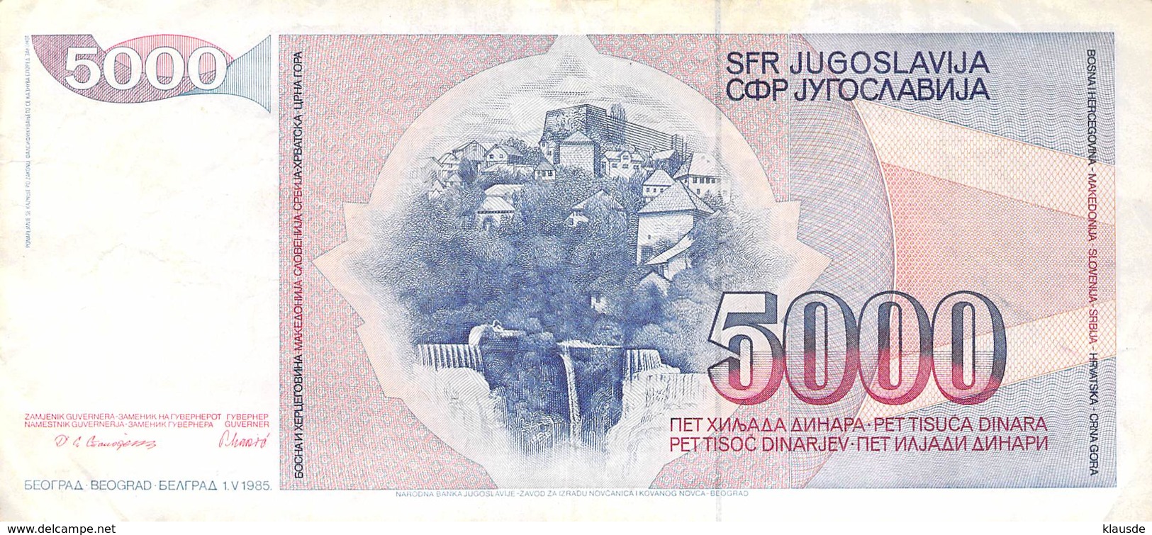 5000 Dinar Banknote Jugoslawien 1985 VF/F (III) - Jugoslawien