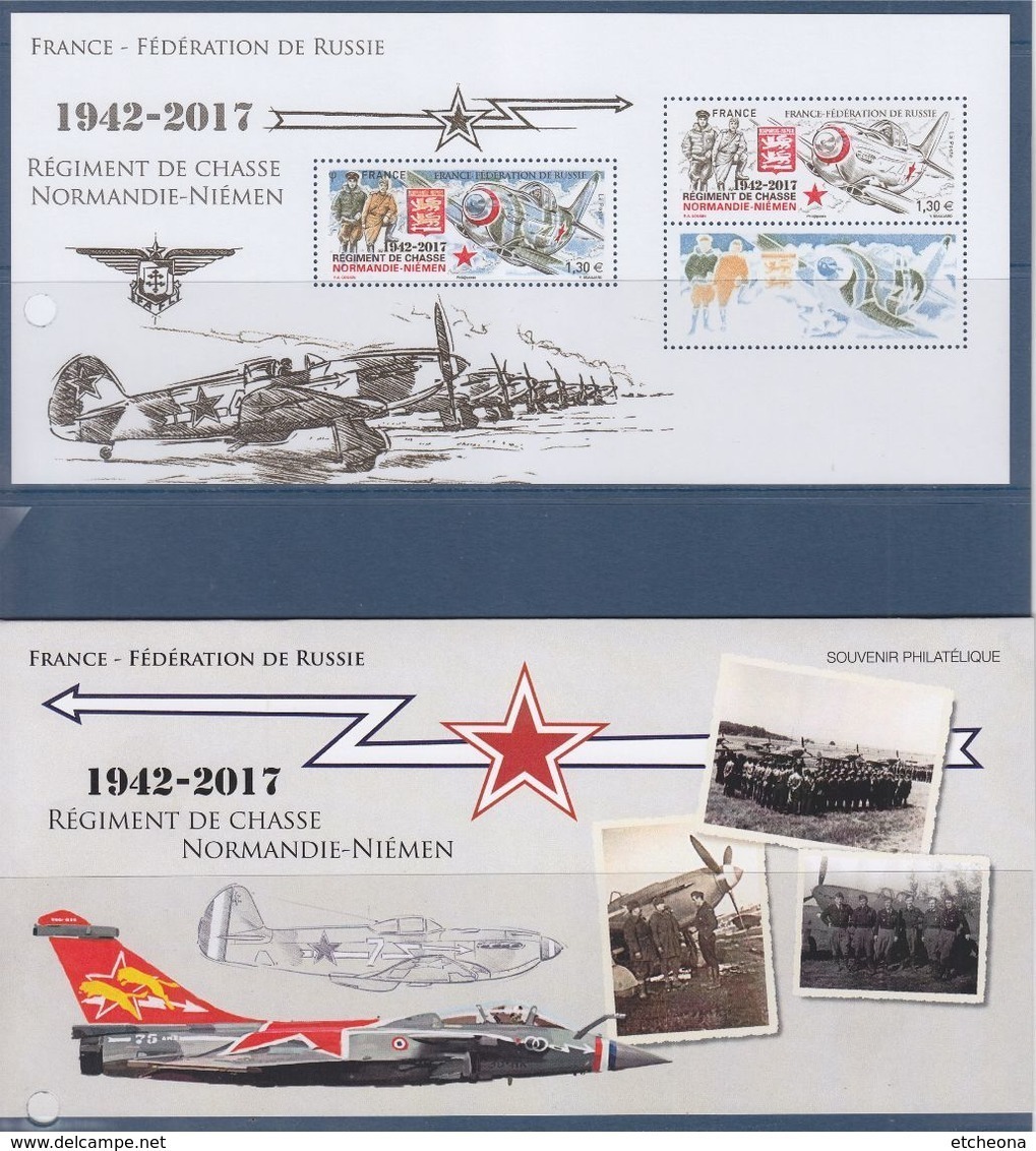 = Régiment De Chasse Normandie-Niémen Bloc Souvenir Neuf Feuillet De 2 Timbres 5167 Et 5167A à 1.30€ - Souvenir Blocks