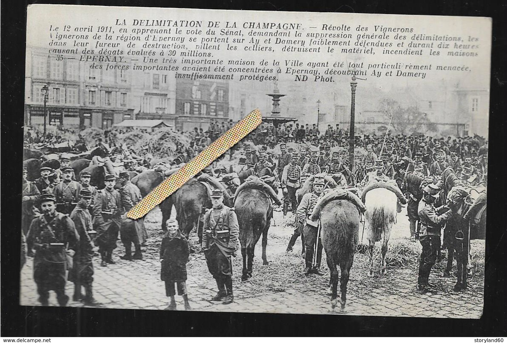 Cpa 5120309 épernay La Délimitation De La Champagne , Révolte Des Vignerons , Chasseurs à Cheval, Fantassins - Epernay