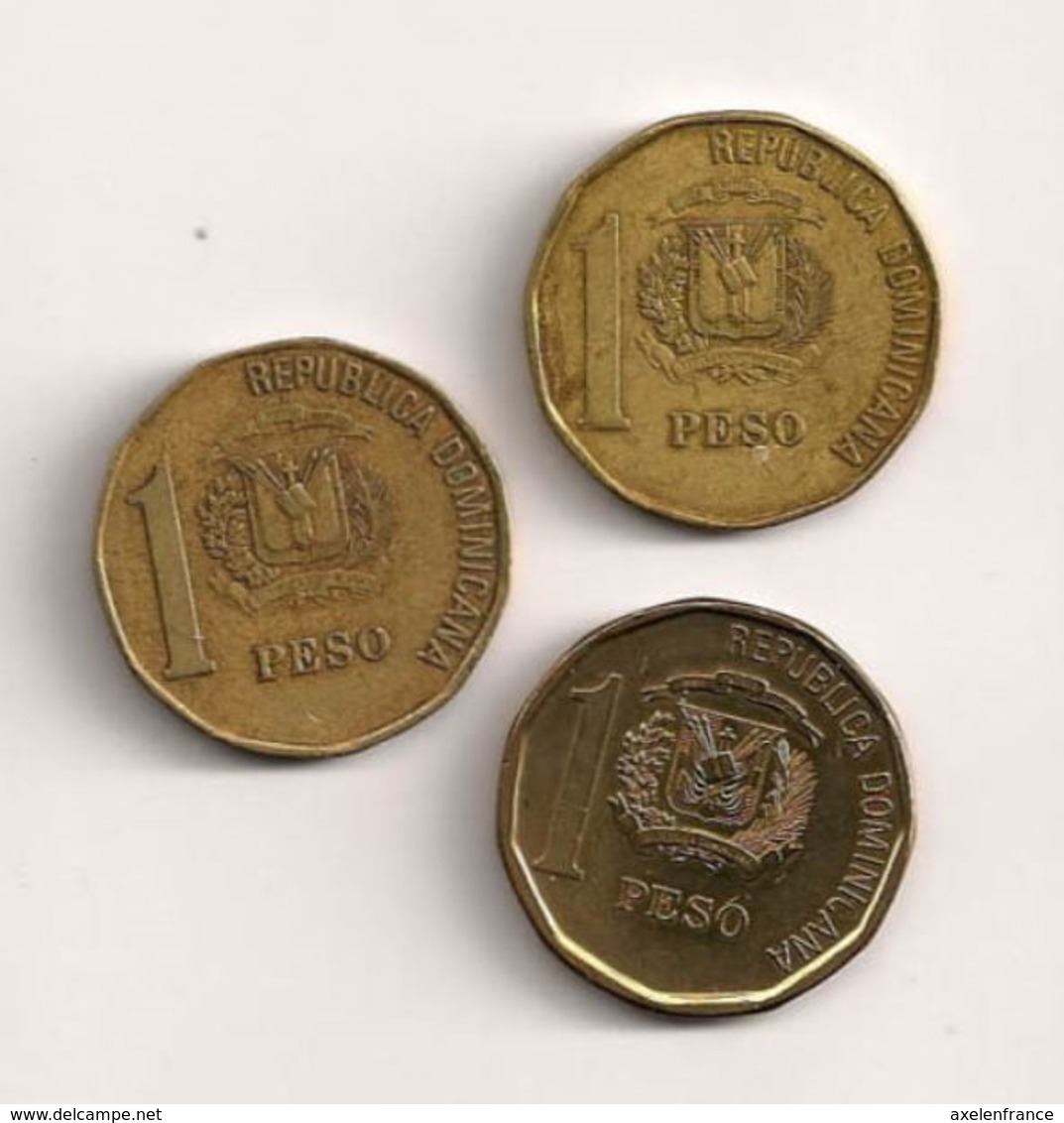 Dominicaine - 1 Peso 1991 - 1 Peso 2002 - 1 Peso 2008 - Dominicana