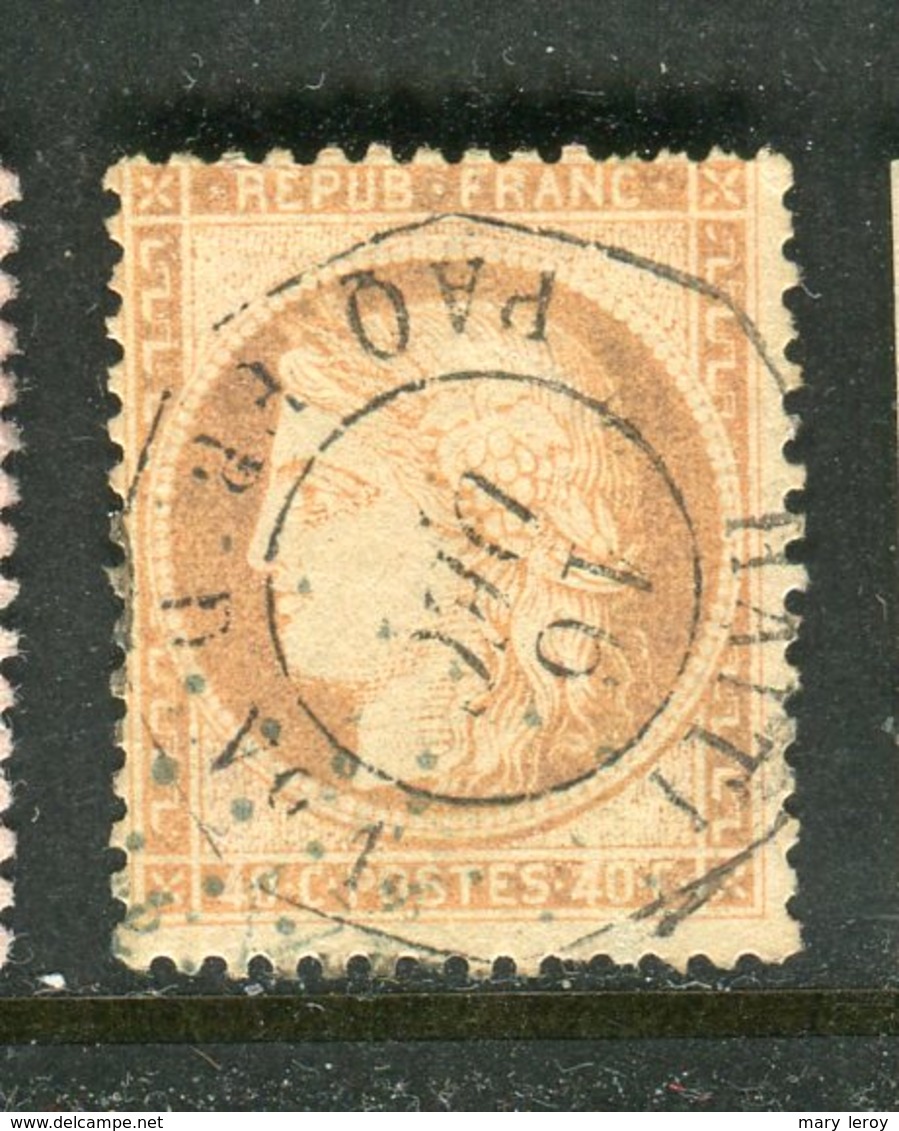 Rare N° 38 Cachet Maritime D'Escale à Haïti PAQ. FR. D. N° 1 - 1870 Belagerung Von Paris