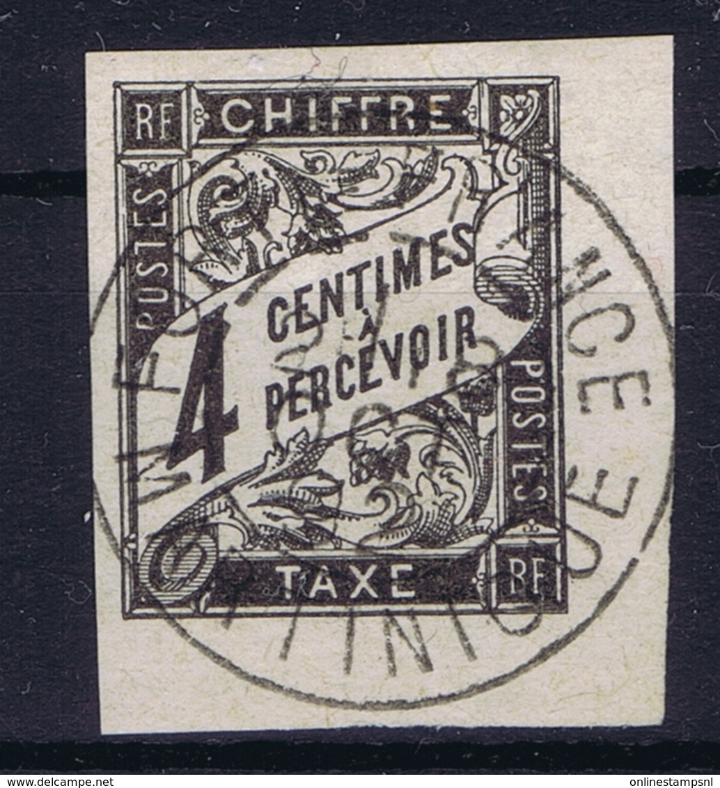 Colonies Francaises  Tax Yv 4 Cachet A Date  Martinique  Fort De France  Small Thin Spot - Segnatasse